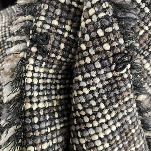 Chico's Tweed Jacket Coat Womens Size 3 Acrylic‎ Wool Fringe CJ-1573 - Picture 7 of 7